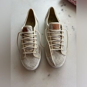 Keds woven neutral lace up sneakers sz 9